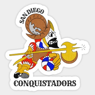 Defunct San Diego Conquistadors ABA Basketball Sticker